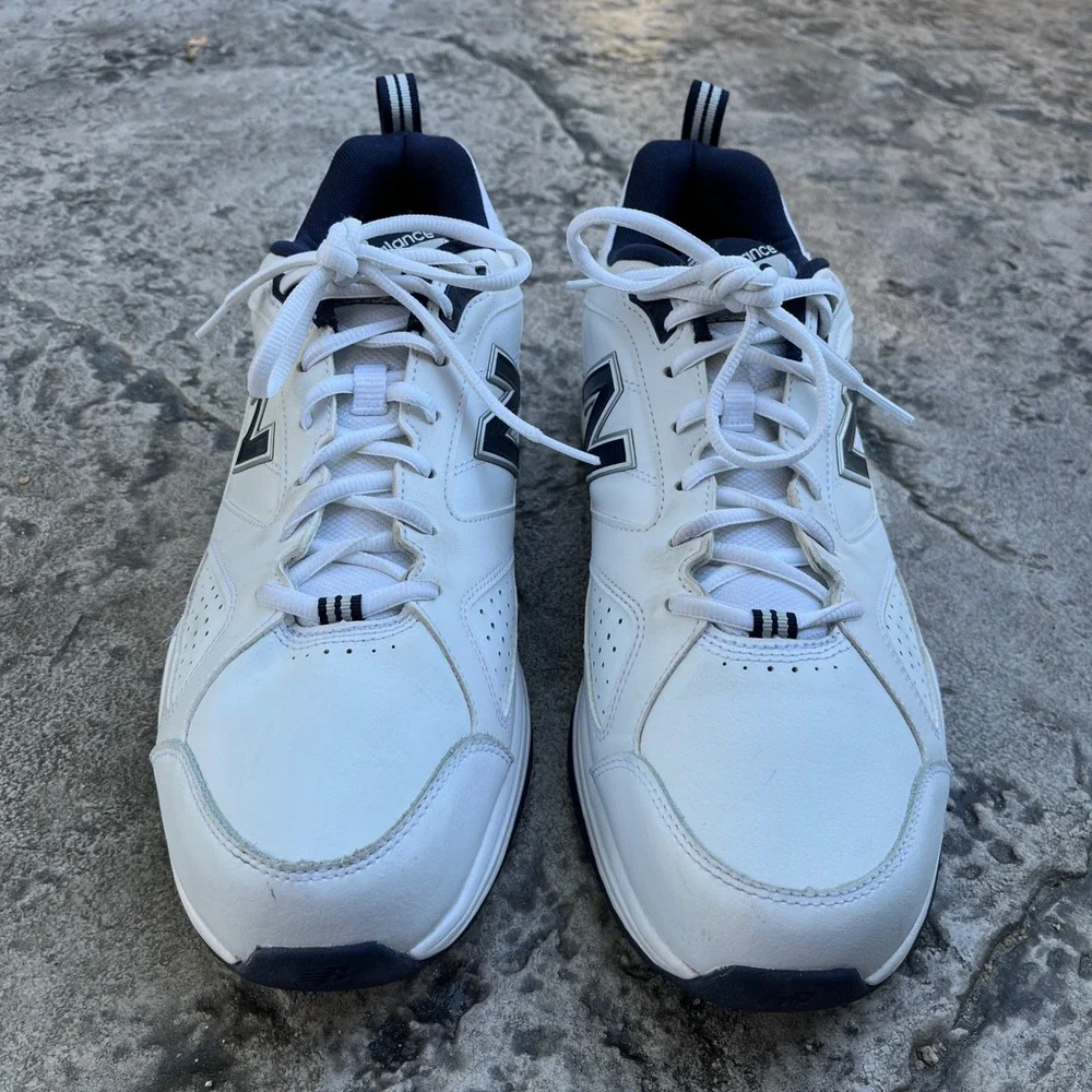New Balance 623v3 Men 13 4E Extra Wide White Navy Leather Training Shoes walking - Picture 5 of 9